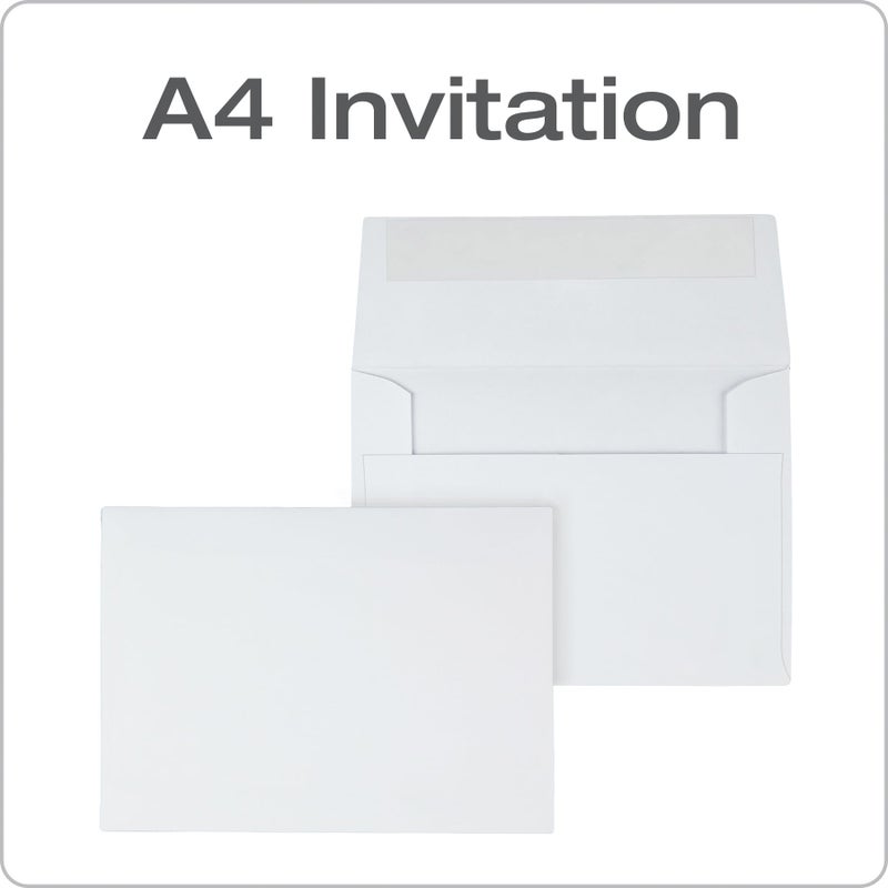Columbian Invitation Self Seal Envelopes, 100/Box, 4 x 6 Inches for Photos & Cards, Release & Seal Peel and Seal Strip, A4, Square Flap, White (COLO228) - Image 2